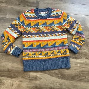 L.L. Bean Signature Women's Cotton Slub Sweater Medium FairIsle